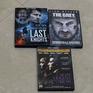 LIONSGATE “ Last Knights “ “A Most Violent Year “ & The Grey 3 DVD movies . Used
